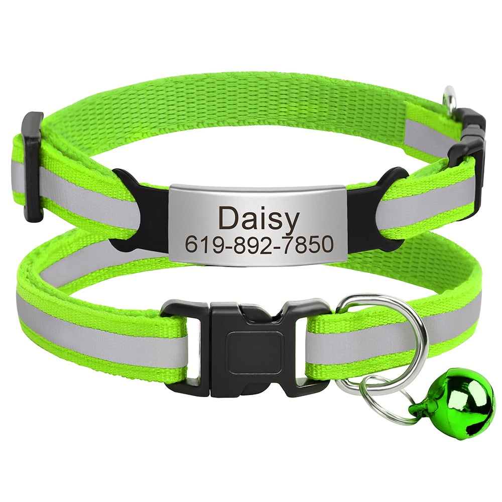 Personalized Reflective Cat Collar