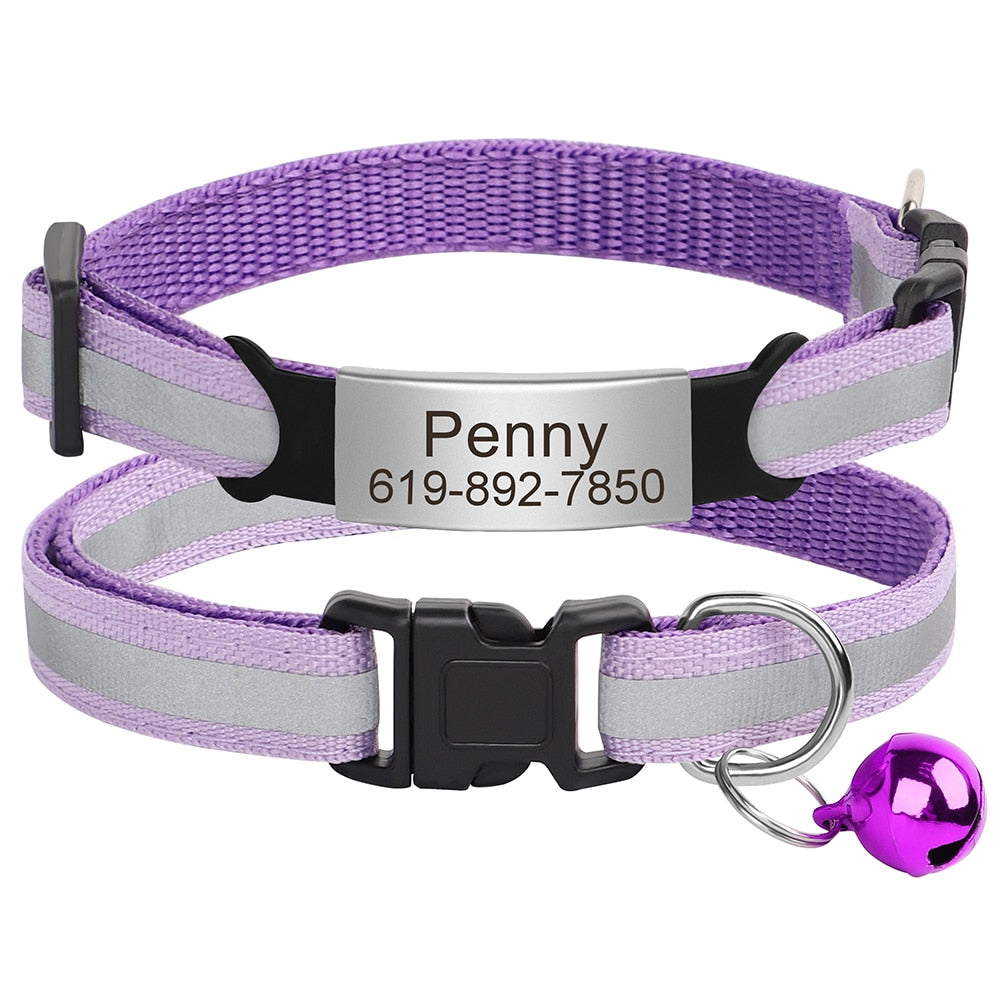 Personalized Reflective Cat Collar