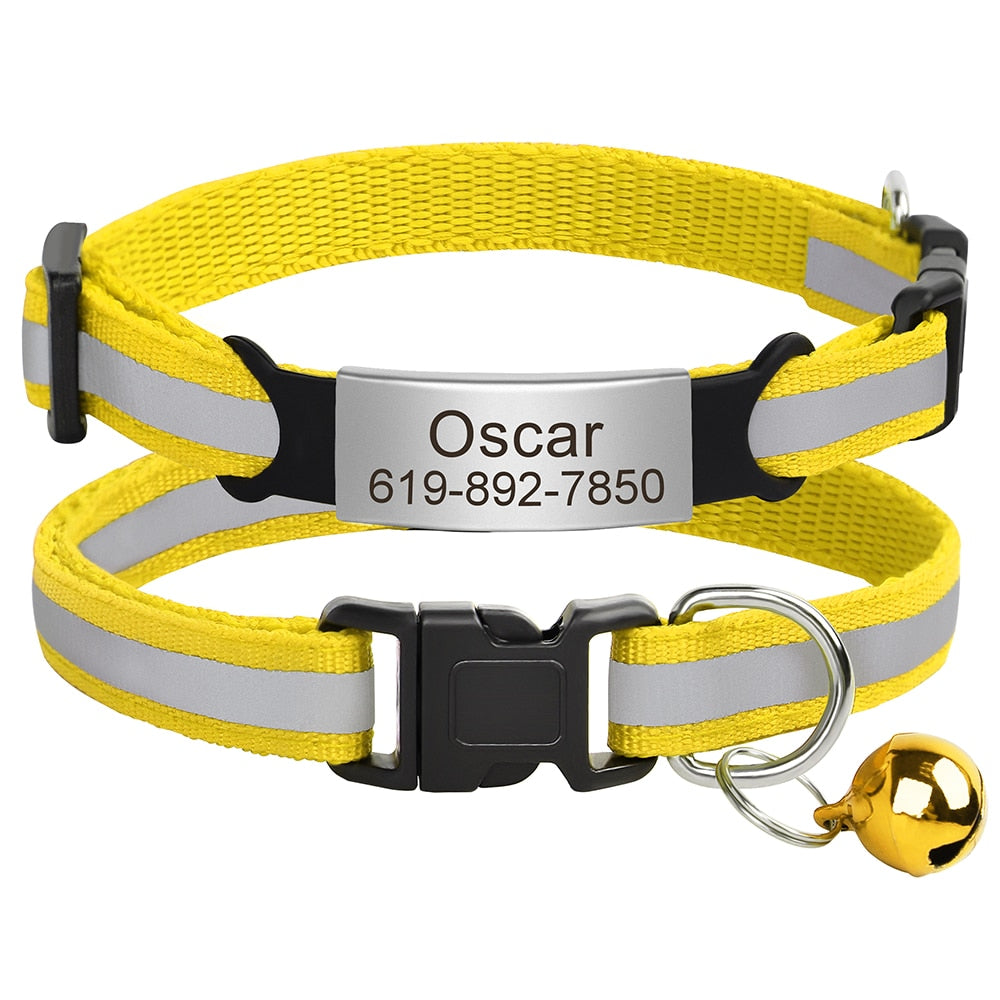 Personalized Reflective Cat Collar