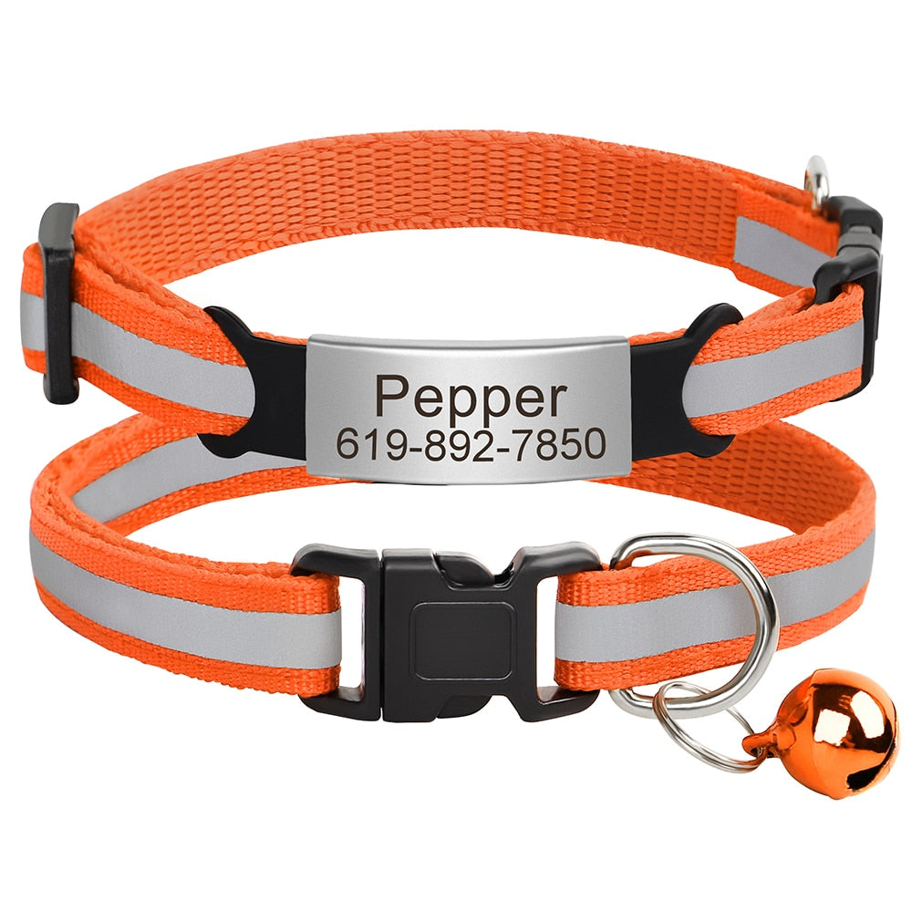 Personalized Reflective Cat Collar