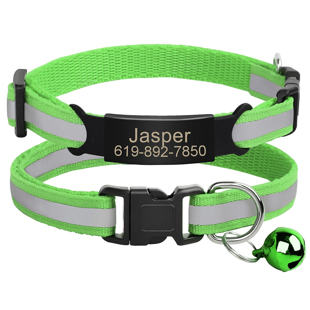 Personalized Reflective Cat Collar