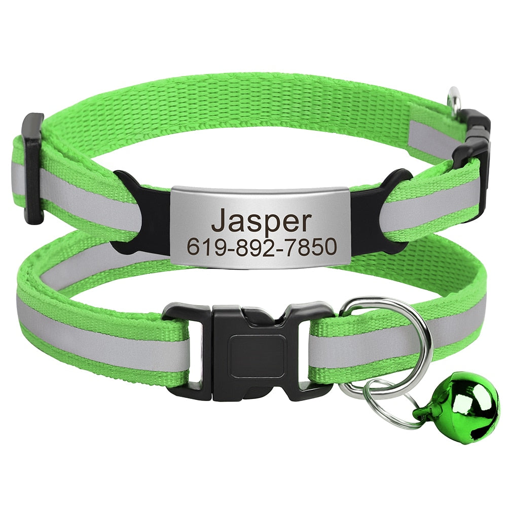 Personalized Reflective Cat Collar