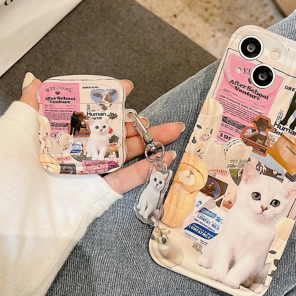 Pink Cat Airpod Case