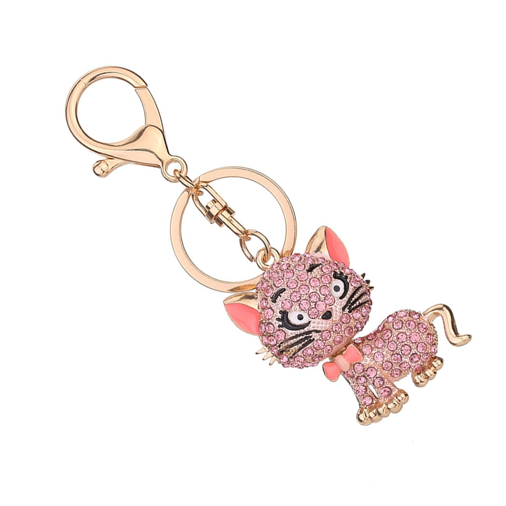 Pink Cat Keychain