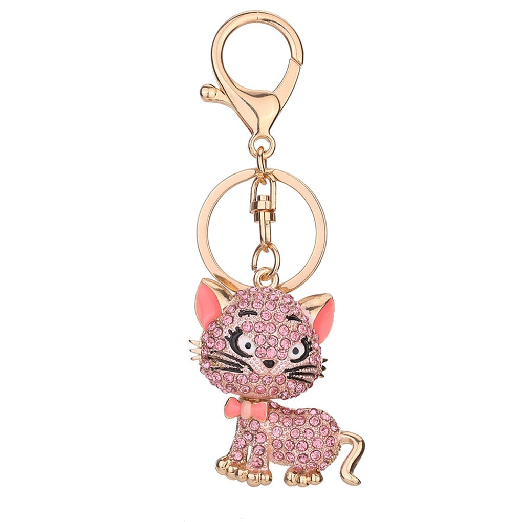 Pink Cat Keychain