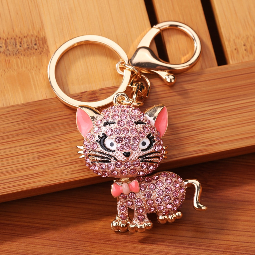 Pink Cat Keychain