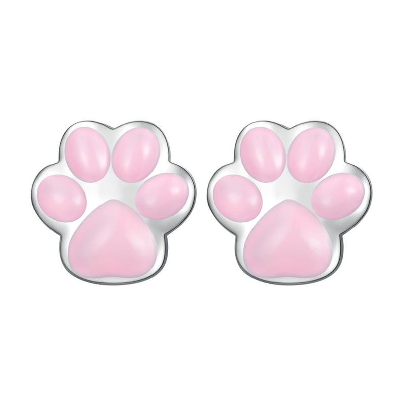 Pink Cat Paw Earrings