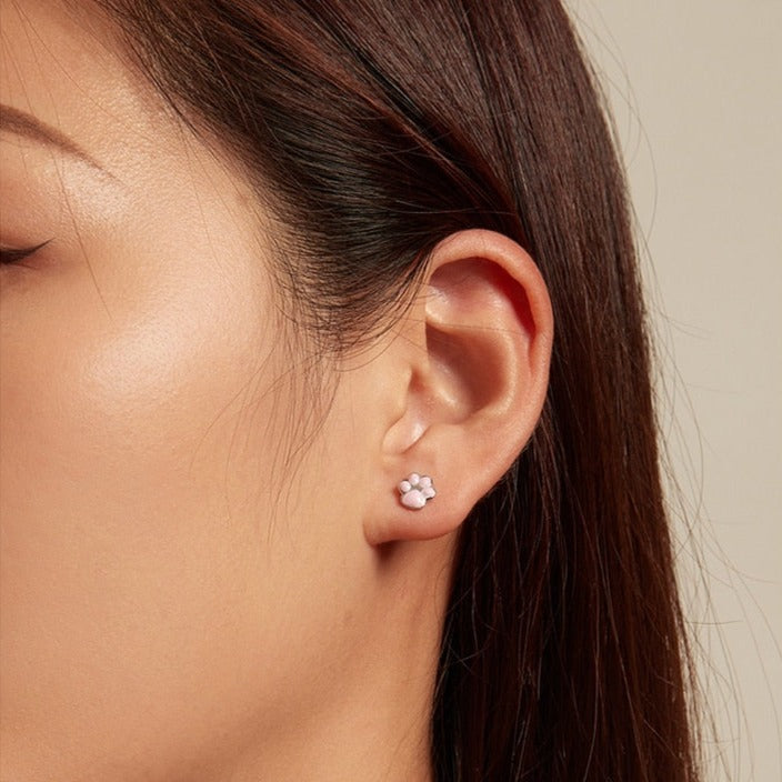 Pink Cat Paw Earrings