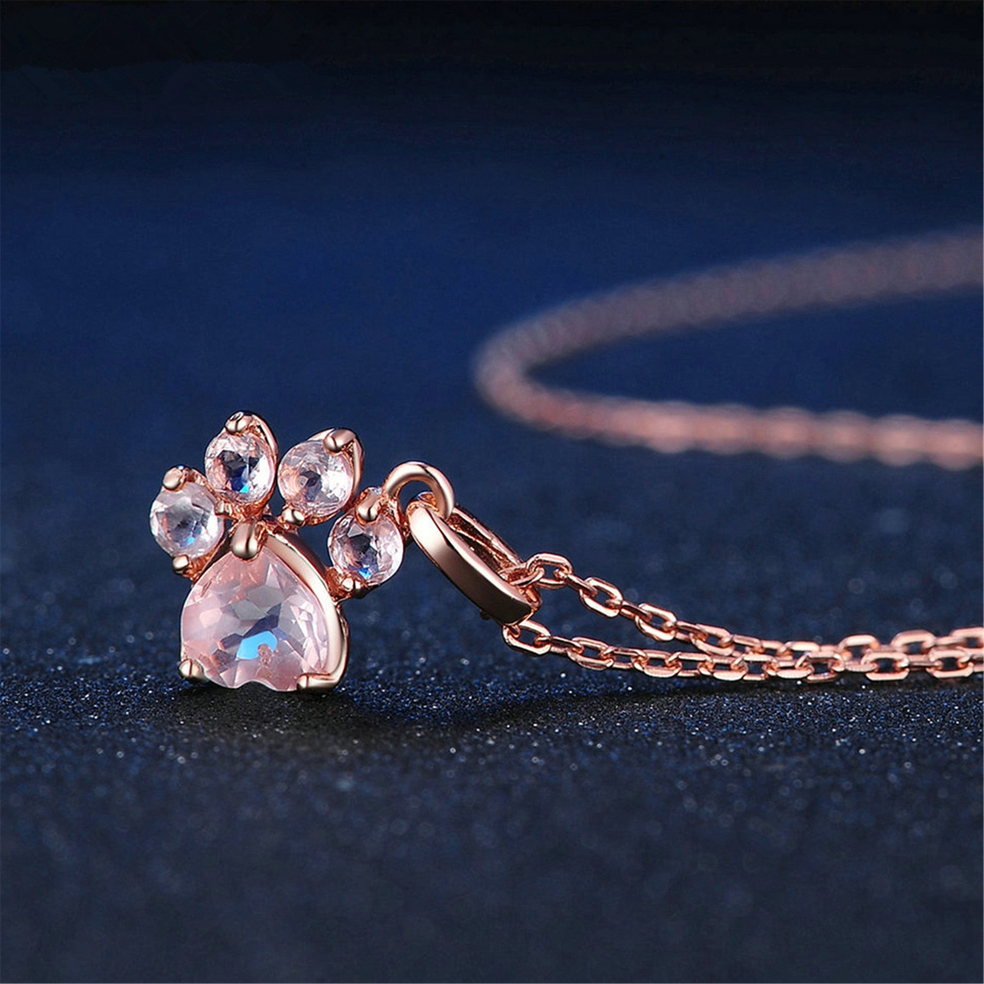 Pink Cat Paw Necklace