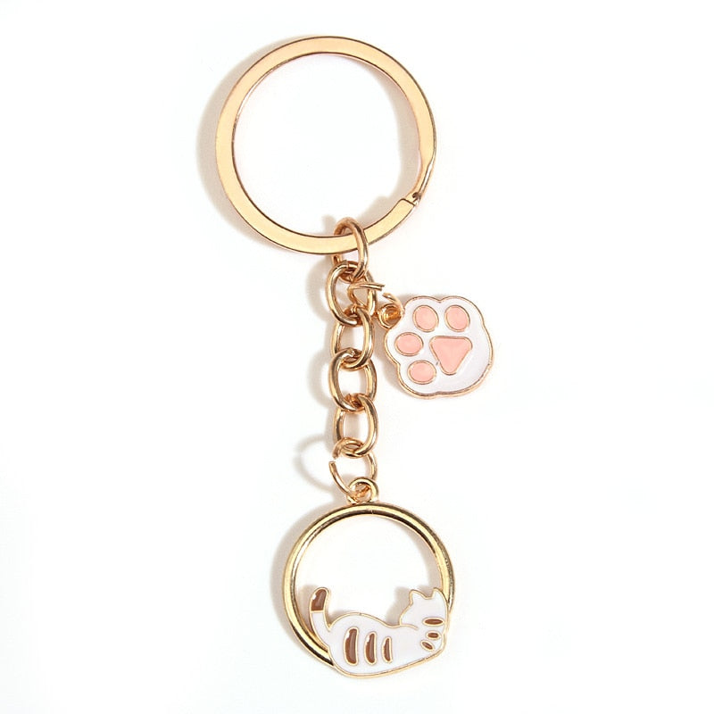 Pink Paw Cat Keychain