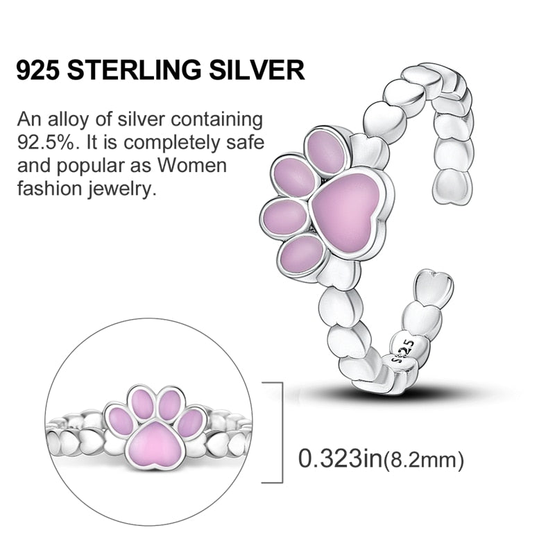 Pink Paw Cat Ring
