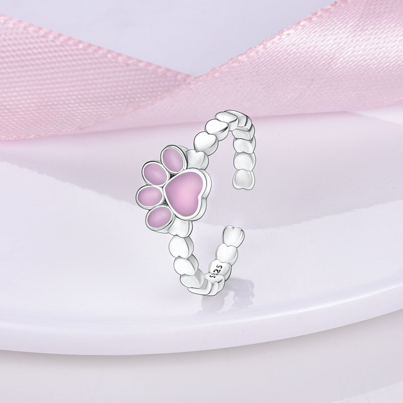 Pink Paw Cat Ring