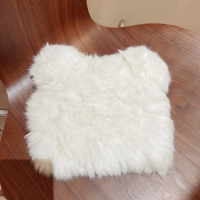 Plush cat beanie