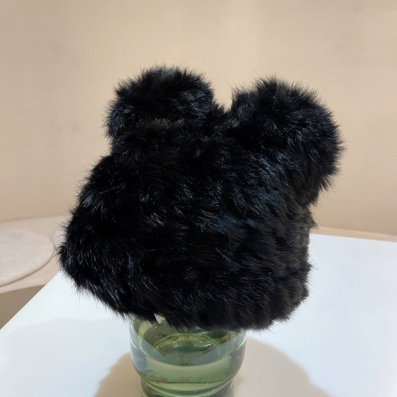 Plush cat beanie