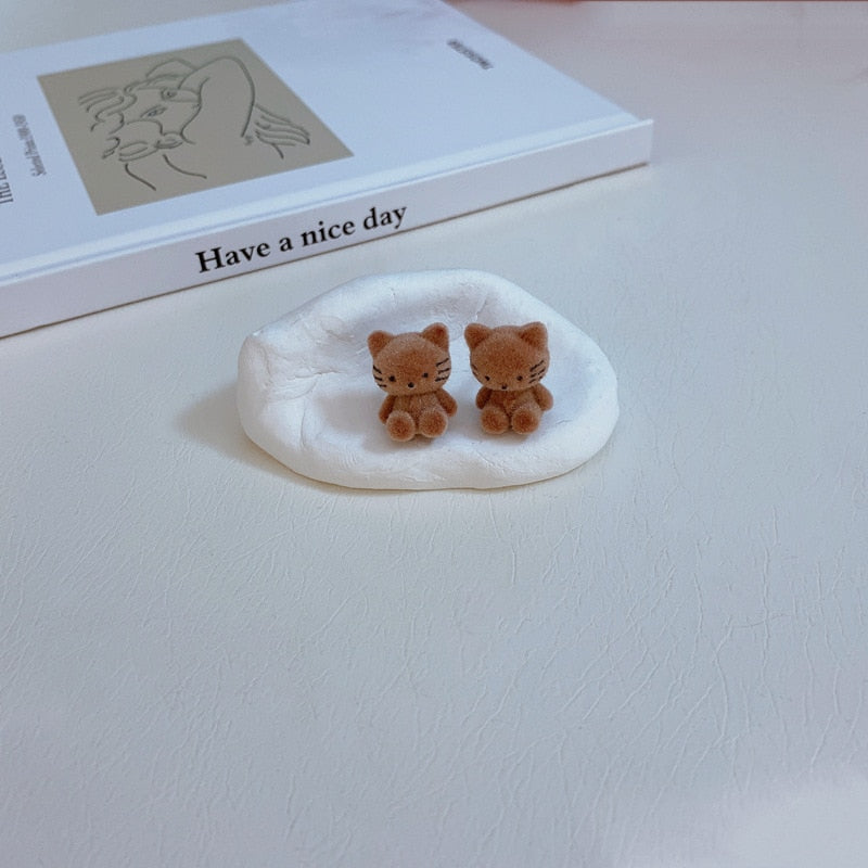 Plush Cat Earrings