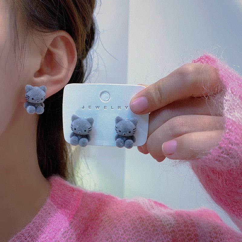 Plush Cat Earrings
