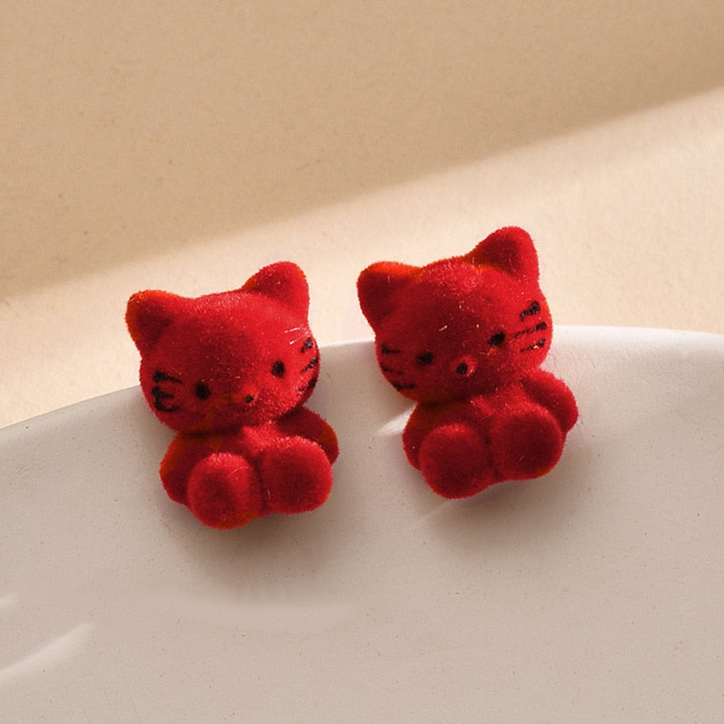 Plush Cat Earrings