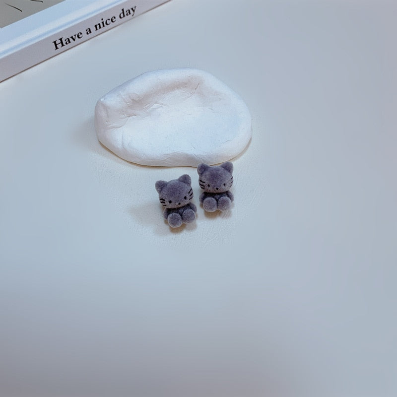 Plush Cat Earrings