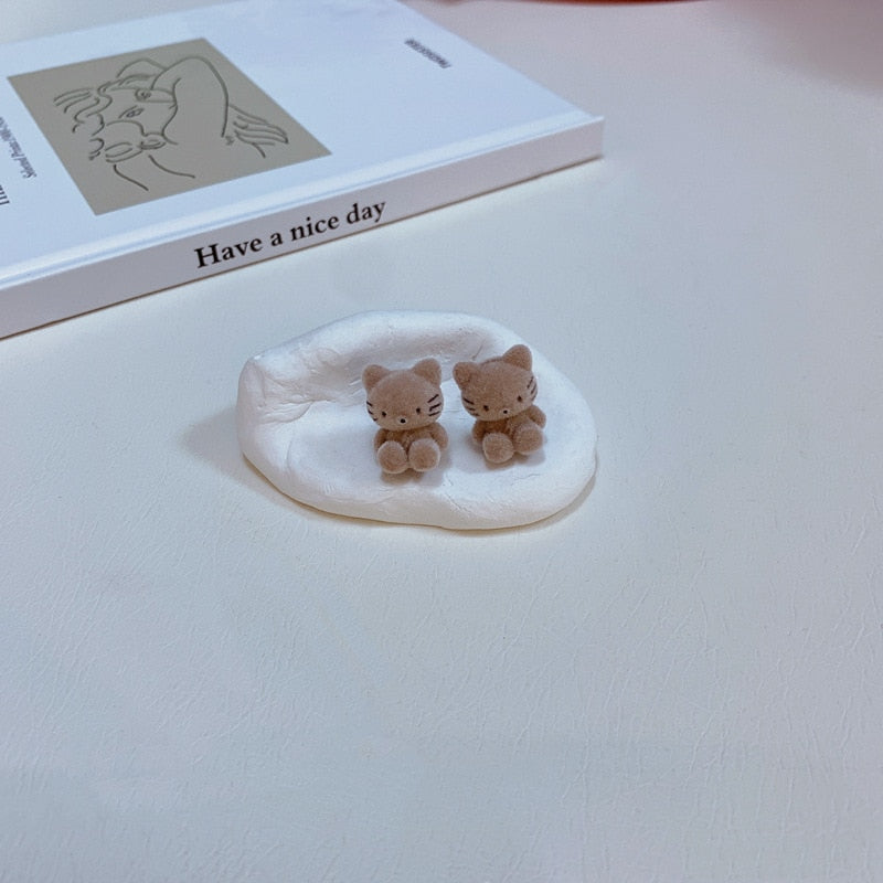 Plush Cat Earrings