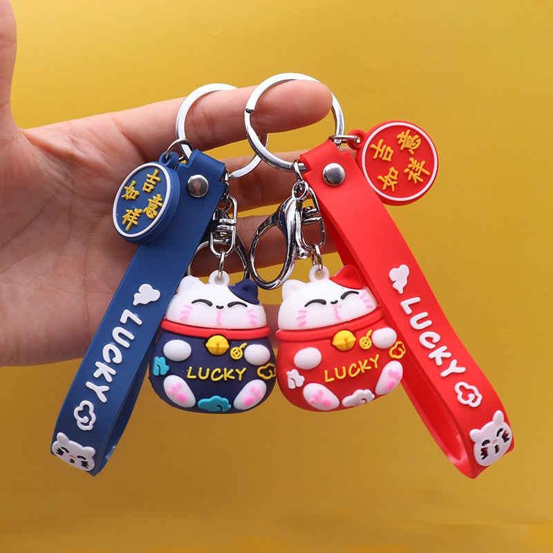 Pretty Lucky Cat Keychain