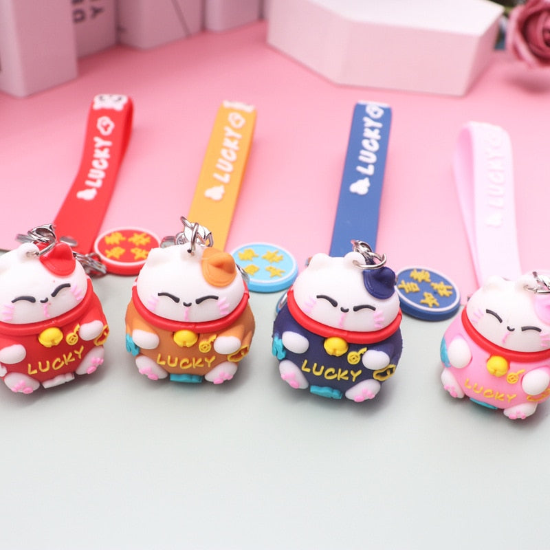 Pretty Lucky Cat Keychain