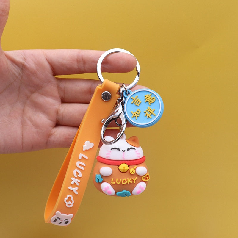 Pretty Lucky Cat Keychain