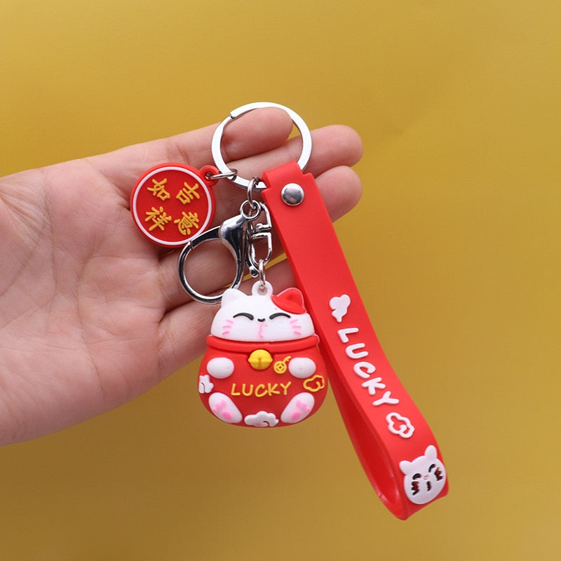Pretty Lucky Cat Keychain