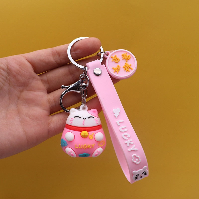 Pretty Lucky Cat Keychain