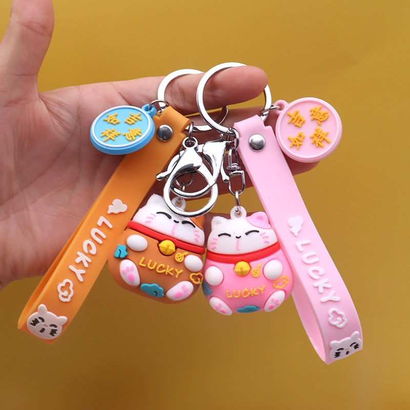 Pretty Lucky Cat Keychain