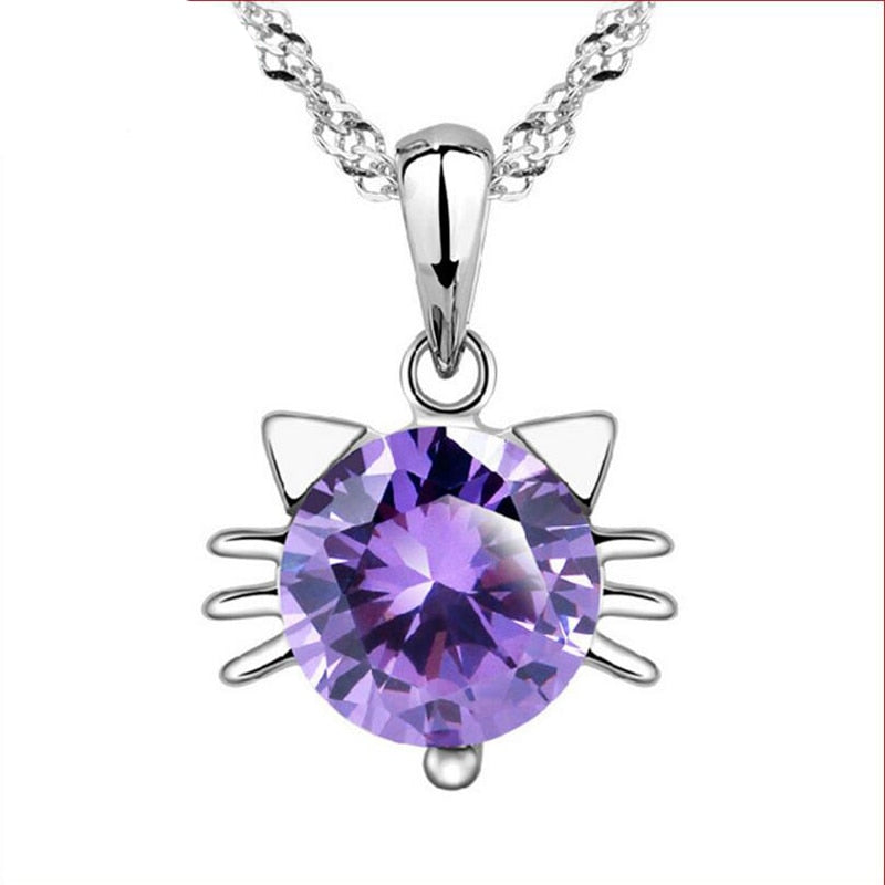 Purple Cat Necklace