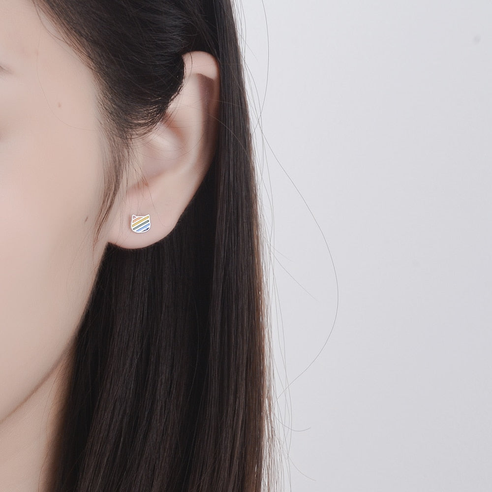 Rainbow Cat Earrings