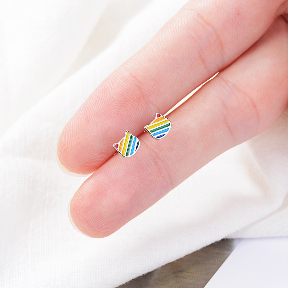 Rainbow Cat Earrings