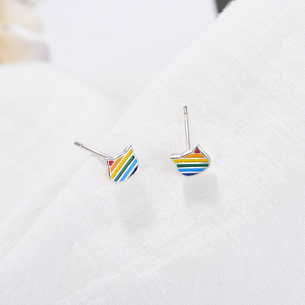 Rainbow Cat Earrings