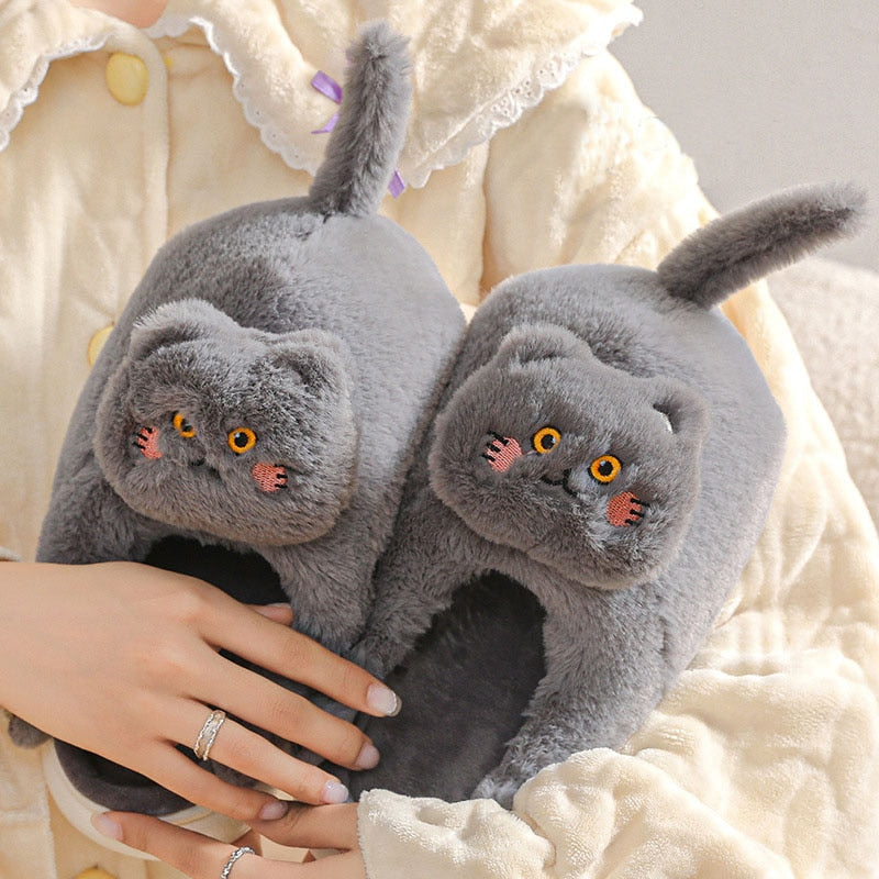 Realistic Cat Slippers