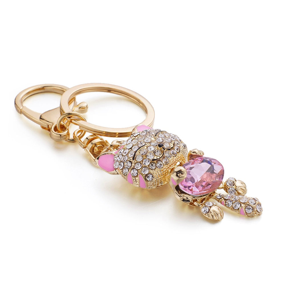 Rhinestone Cat Keychain