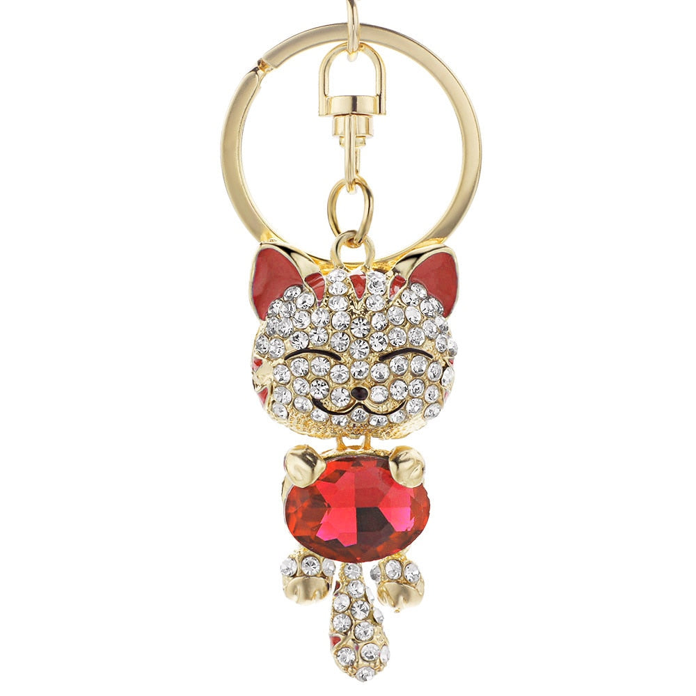 Rhinestone Cat Keychain