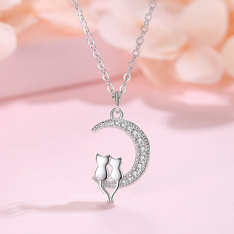 Rhinestone Cat Necklace