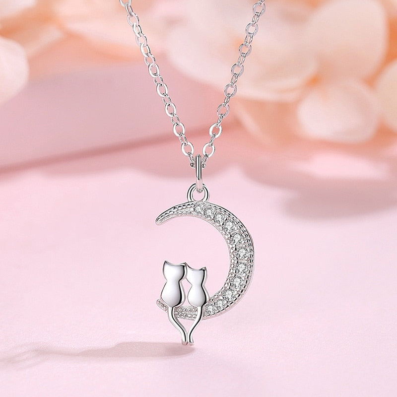 Rhinestone Cat Necklace