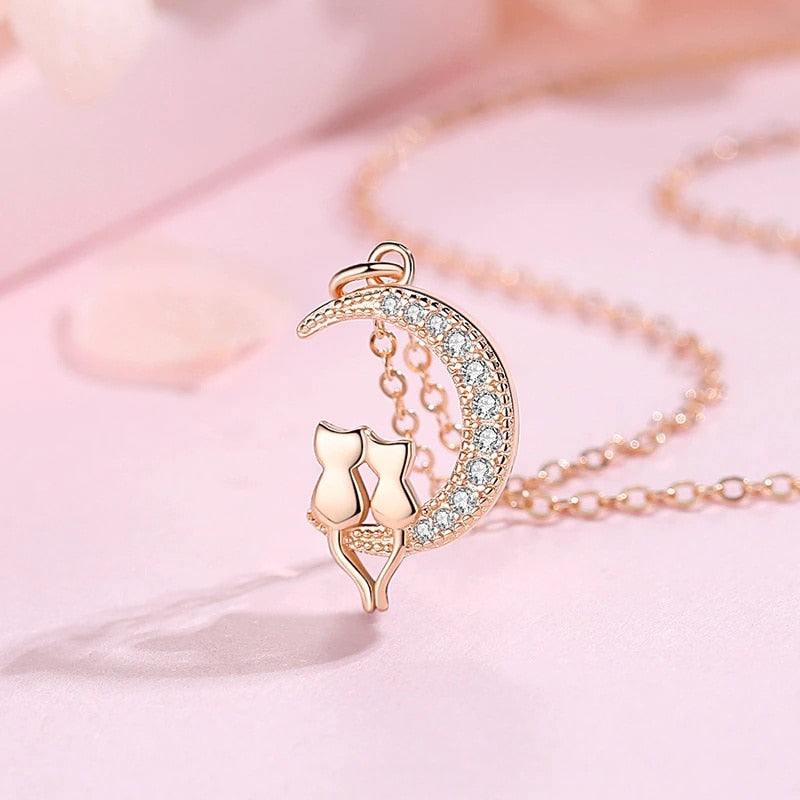 Rhinestone Cat Necklace