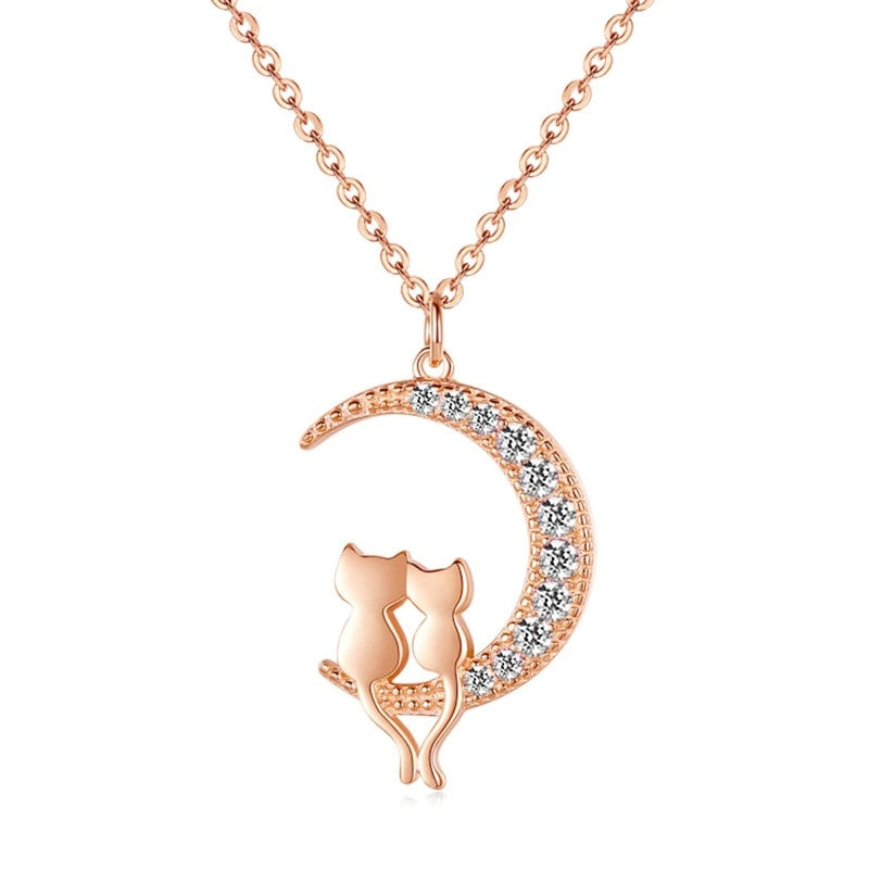 Rhinestone Cat Necklace