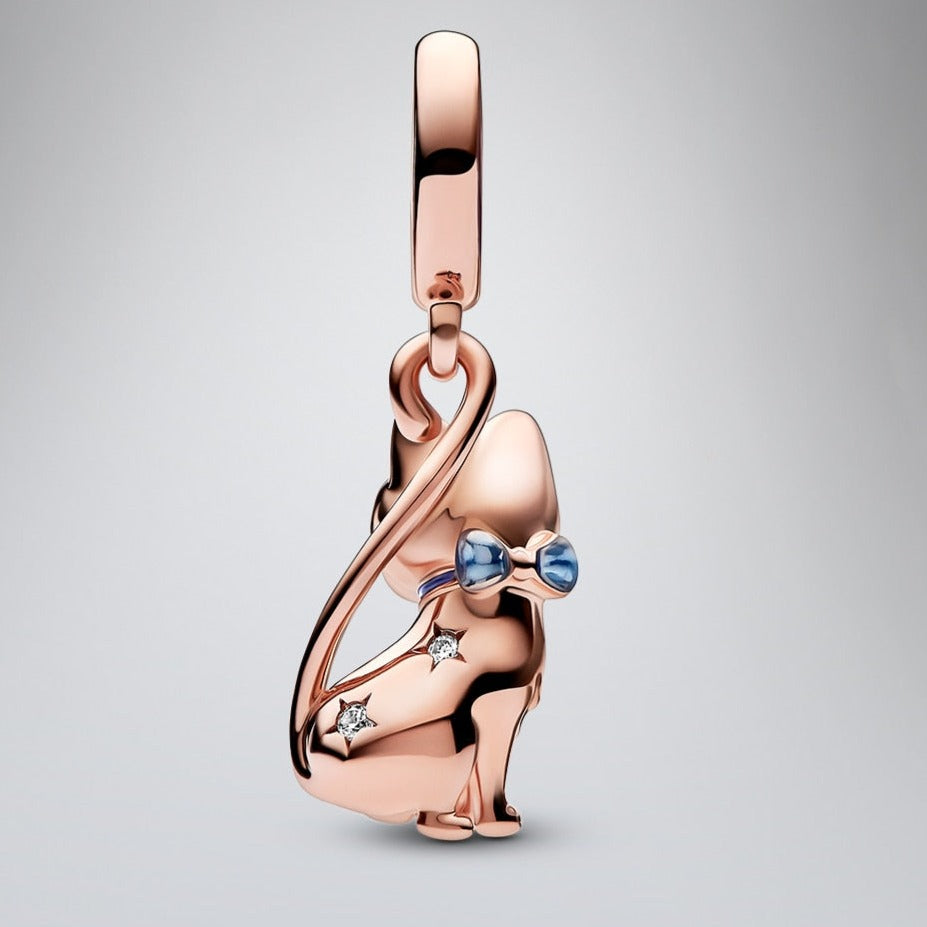 Rose Gold Cat Charm