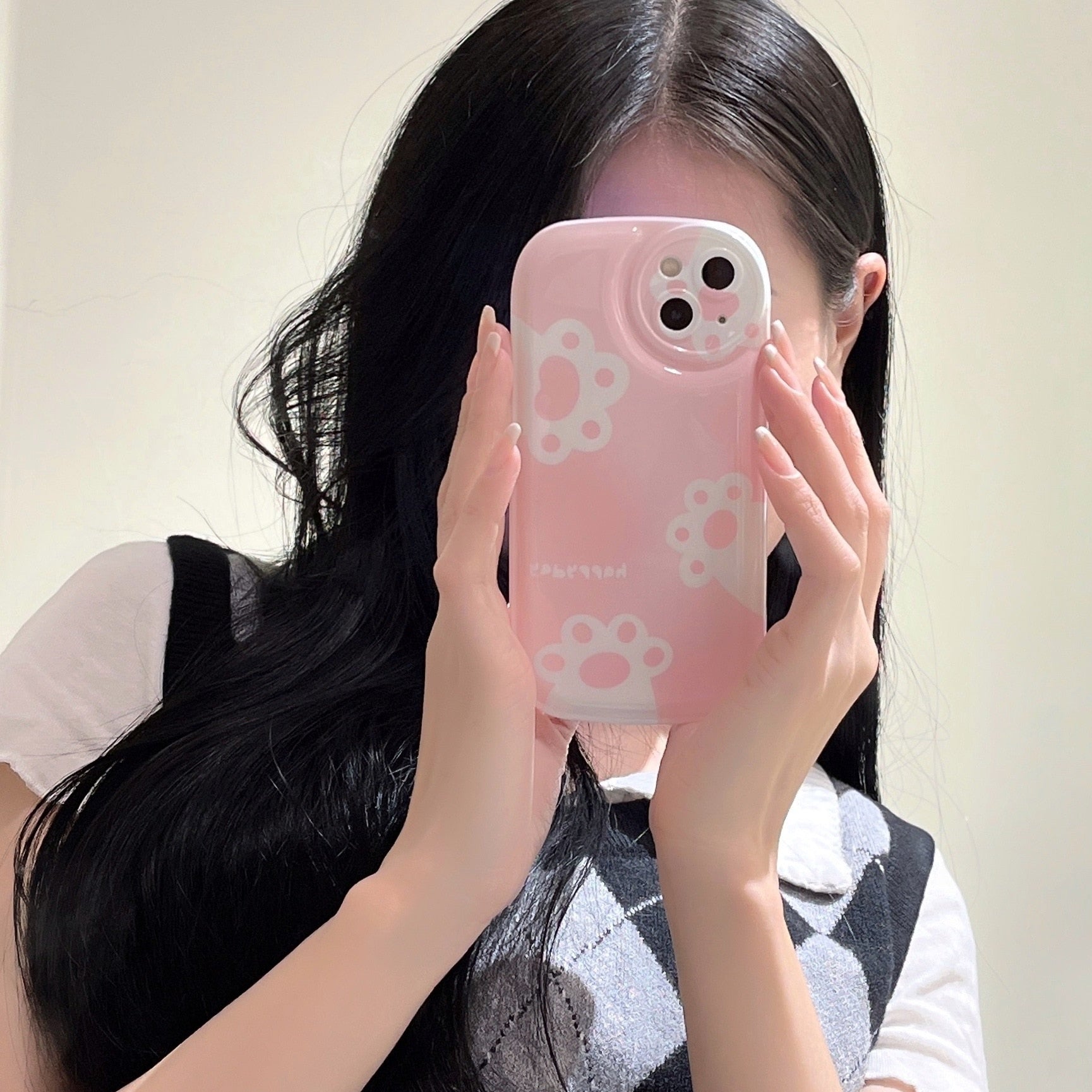 Rose White iPhone Cat Phone Case