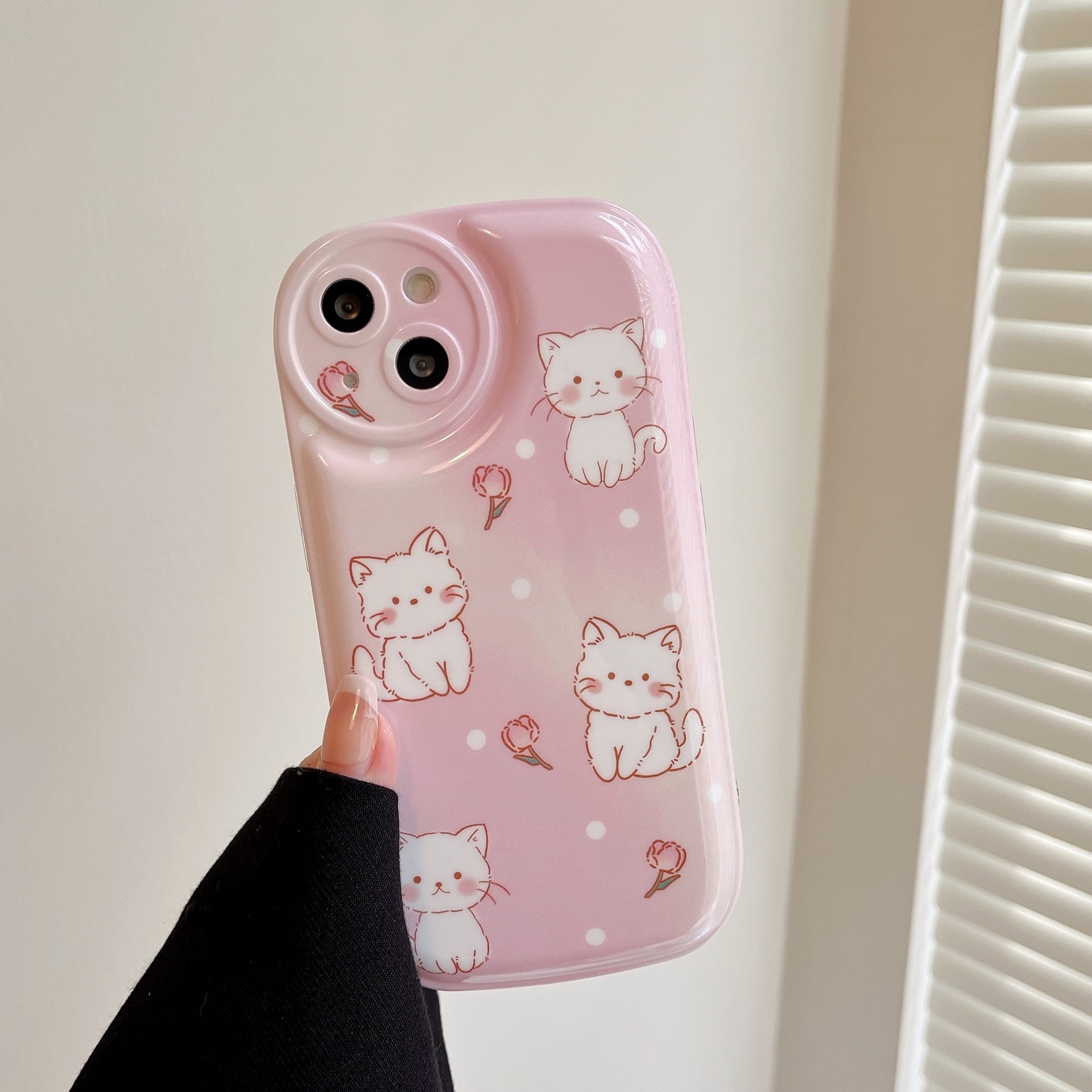 Rose White iPhone Cat Phone Case