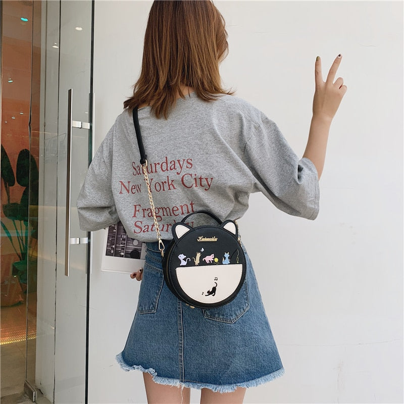 Round Cat Handbag