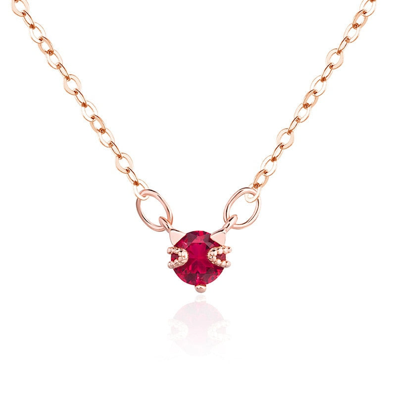 Ruby Cat Necklace