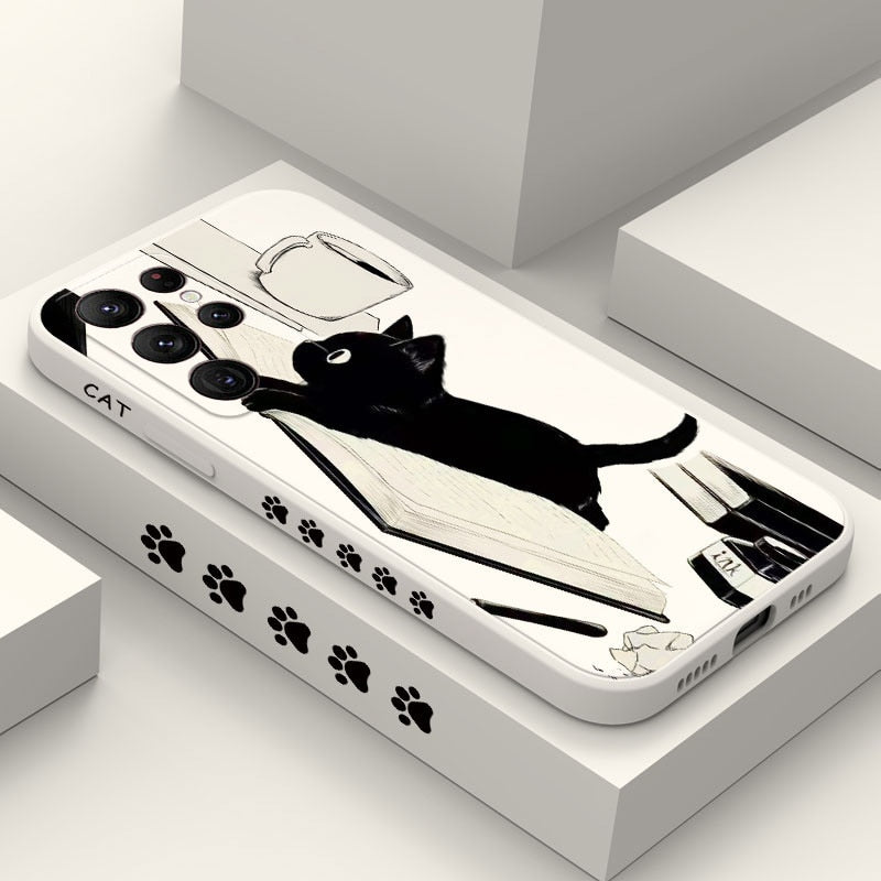 Samsung Galaxy Black and White Cat Phone Case