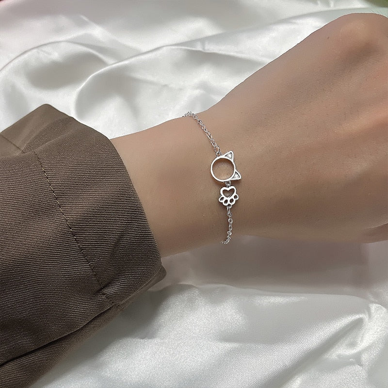 Silver Cat Bracelet