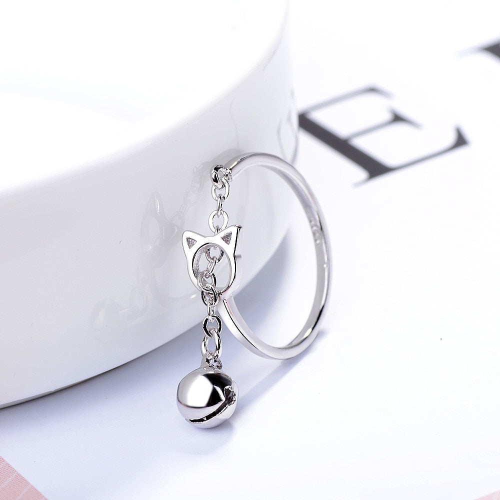 Silver Cat Ring