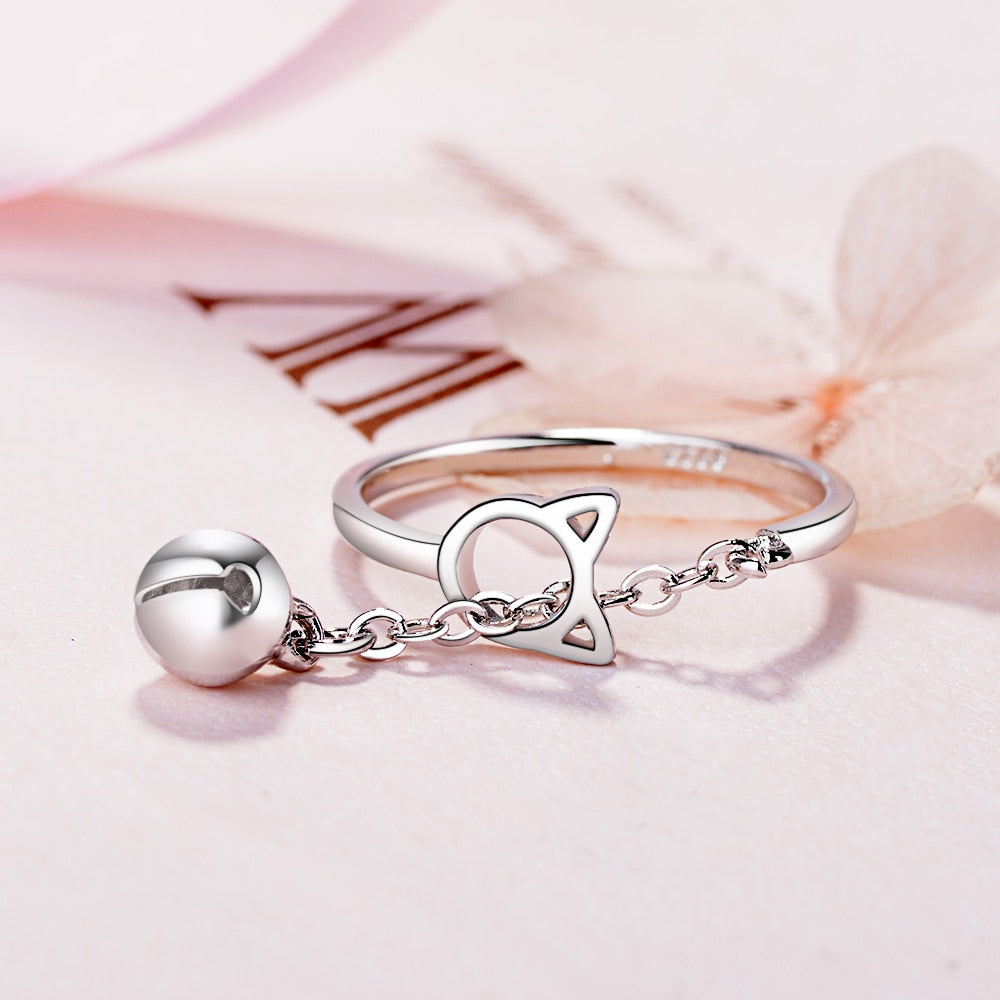 Silver Cat Ring