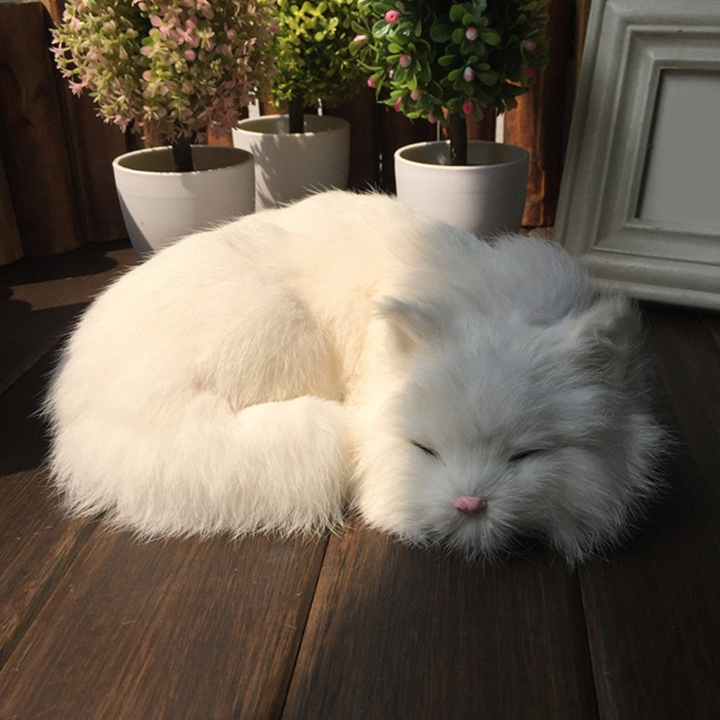 Sleeping Realistic Cat Plush